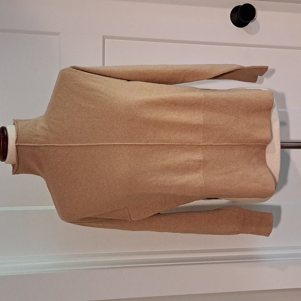 NWT Funnel Neck Cashmere Wool Sweater (Light Camel) - Gentle Herd